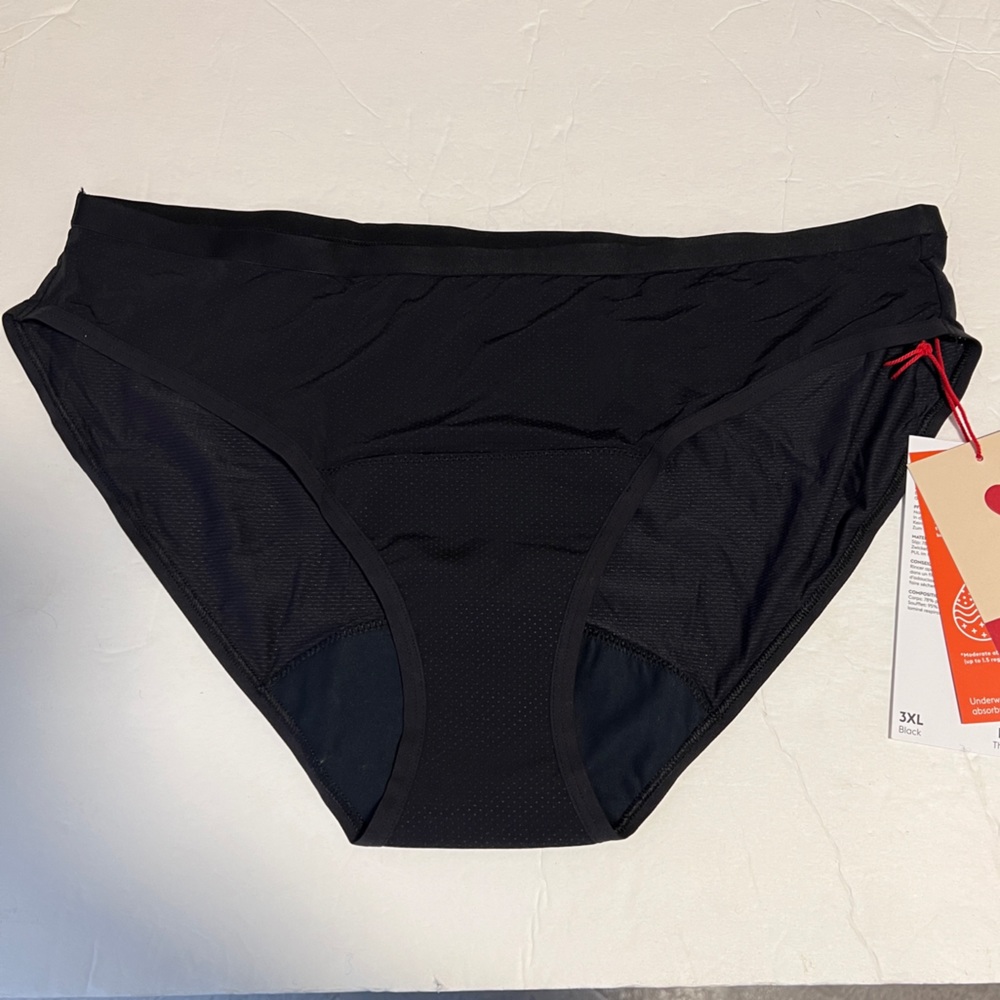 Thinx 3X black bikini period panties